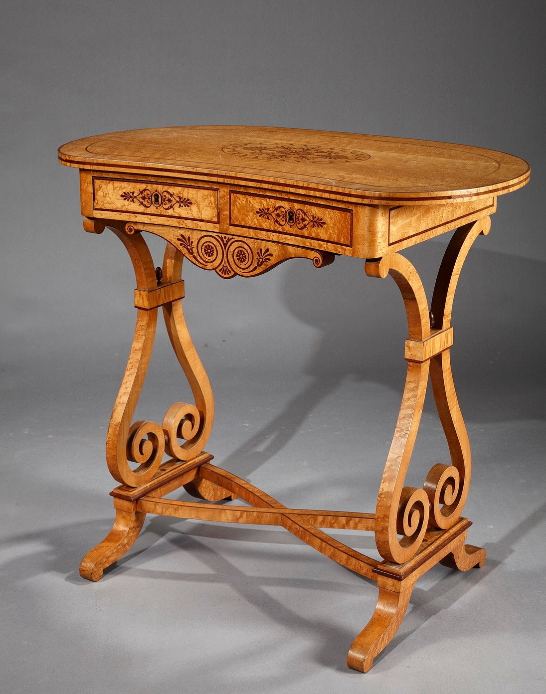 Charles X Early 19th Century Lemonwood and Amaranth Writing Table For Sale