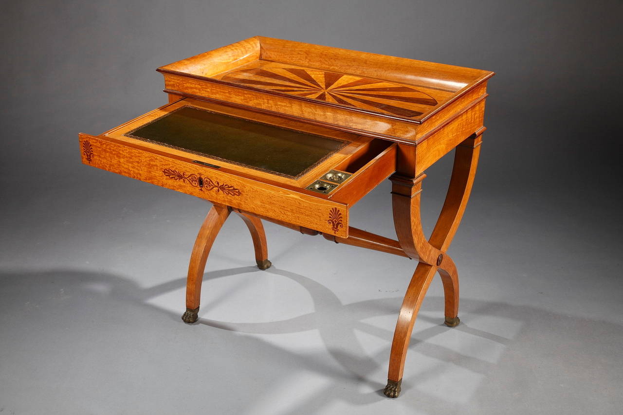 Veneer Early 19th Century Charles X Writing Table For Sale