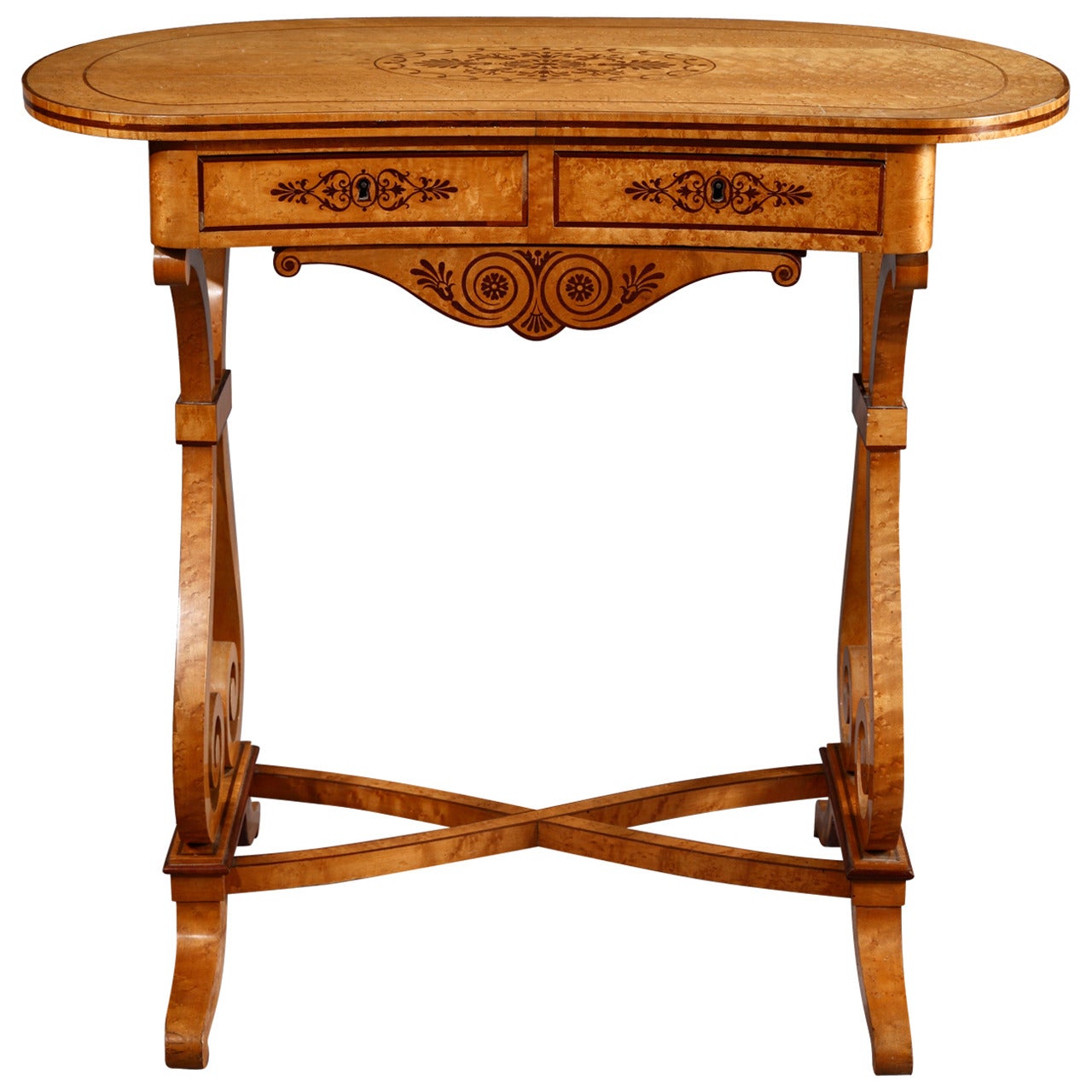 Early 19th Century Lemonwood and Amaranth Writing Table For Sale