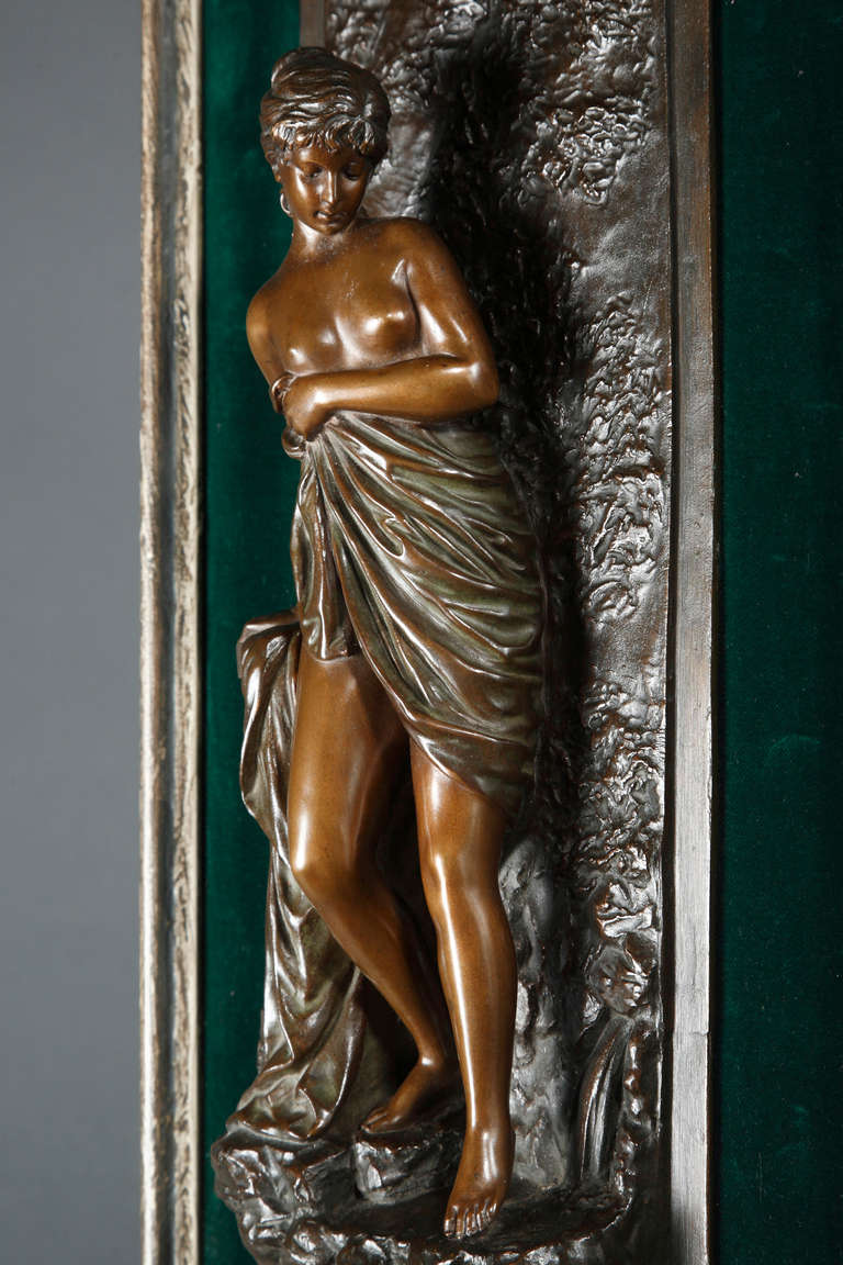 German Set of Five Bronze Plaques of the Five Senses In Good Condition For Sale In Paris, FR