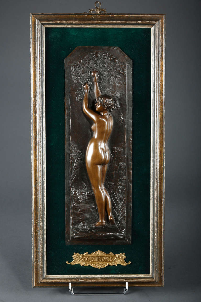 German Set of Five Bronze Plaques of the Five Senses For Sale 4