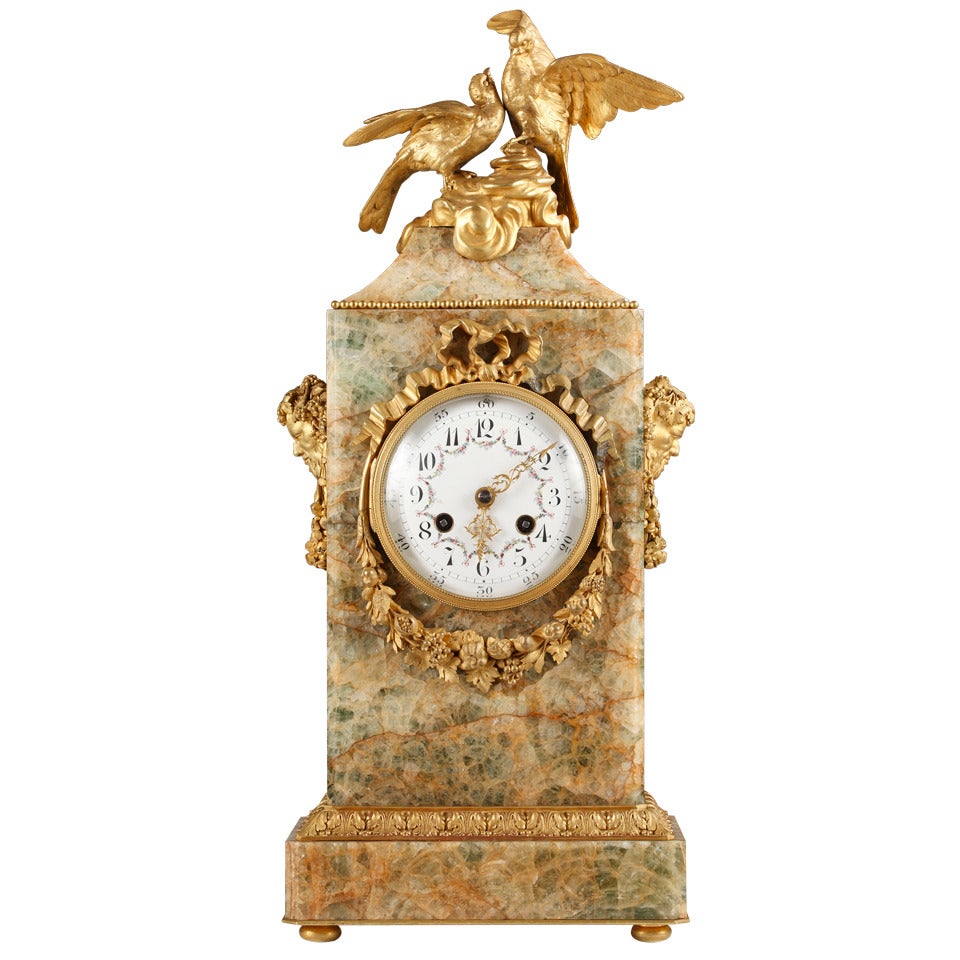The “Doves” Splath-Fluor Clock Attributed to Susse Frères For Sale