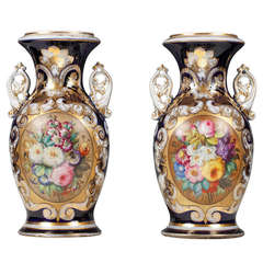 Pair of French Valentine Porcelain Vases