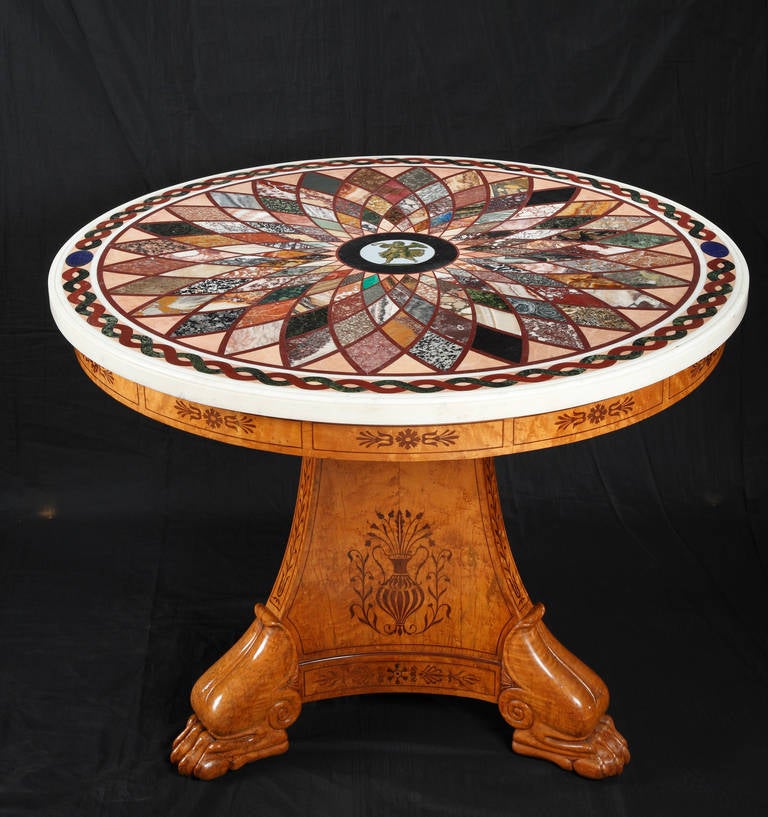 G. Raffaelli Attributed to an Italo-French Pietre Dure Gueridon, circa 1825