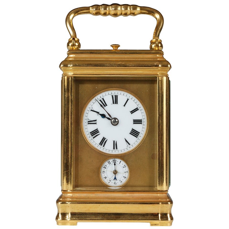 French Bronze Carriage Clock, 19th Century at 1stdibs