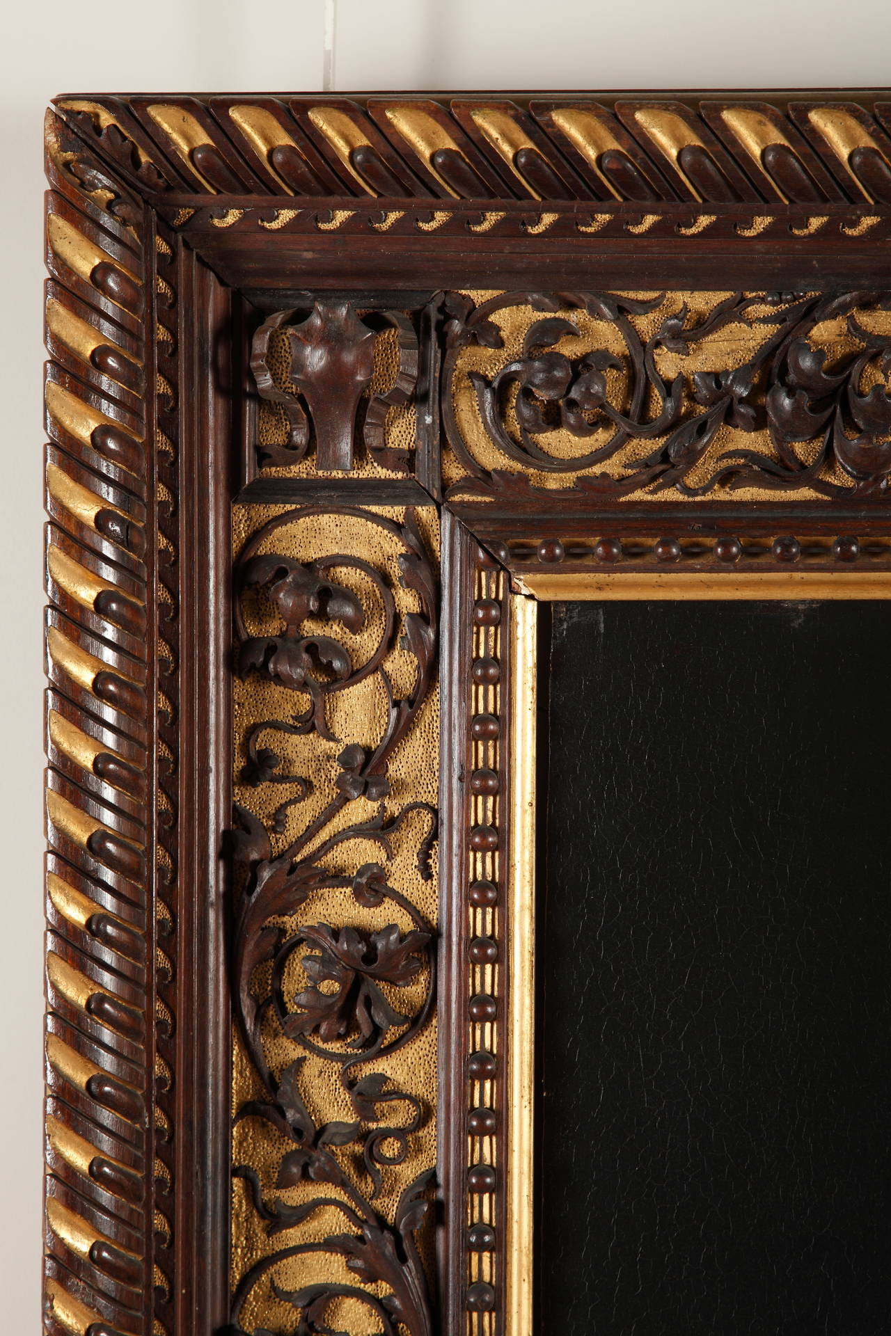 19th Century Richly Carved Walnut Frame attributed to Luigi Frullini For Sale