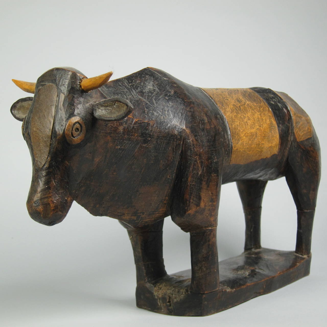 Wood Early 20th Century Zulu Carving of a Bull, South Africa