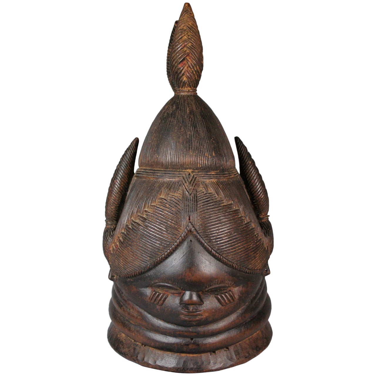 Mid-20th Century Tribal Bundu Mende Mask, Sierra Leone