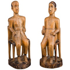 African Colonial Folk Art Figures