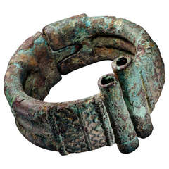 Antique Bronze African Bracelet, Mali