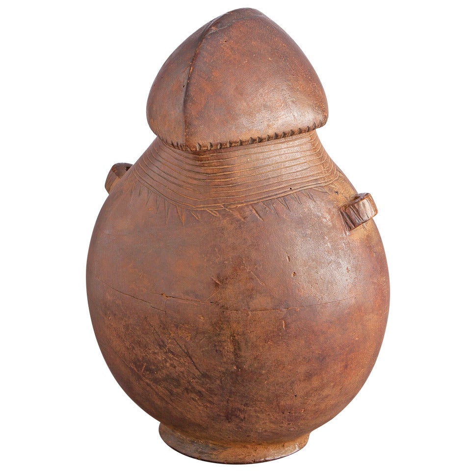 African Lidded Vessel, Congo For Sale