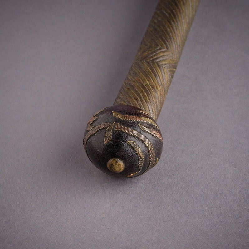 An exceptional 19th century Zulu wirework prestige stick. This beautiful and exceedingly rare object would have been owned by a person of very high rank and status. The staff is decorated throughout with fine brass and copper wire decoration.

The