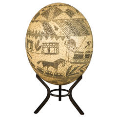 19th Century Carved Ostrich Egg, South Africa 2