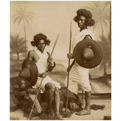 19th Century Original Photograph of Beja Warriors, Sudan 12