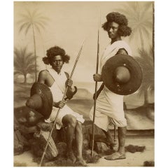 19th Century Original Photograph of Beja Warriors, Sudan