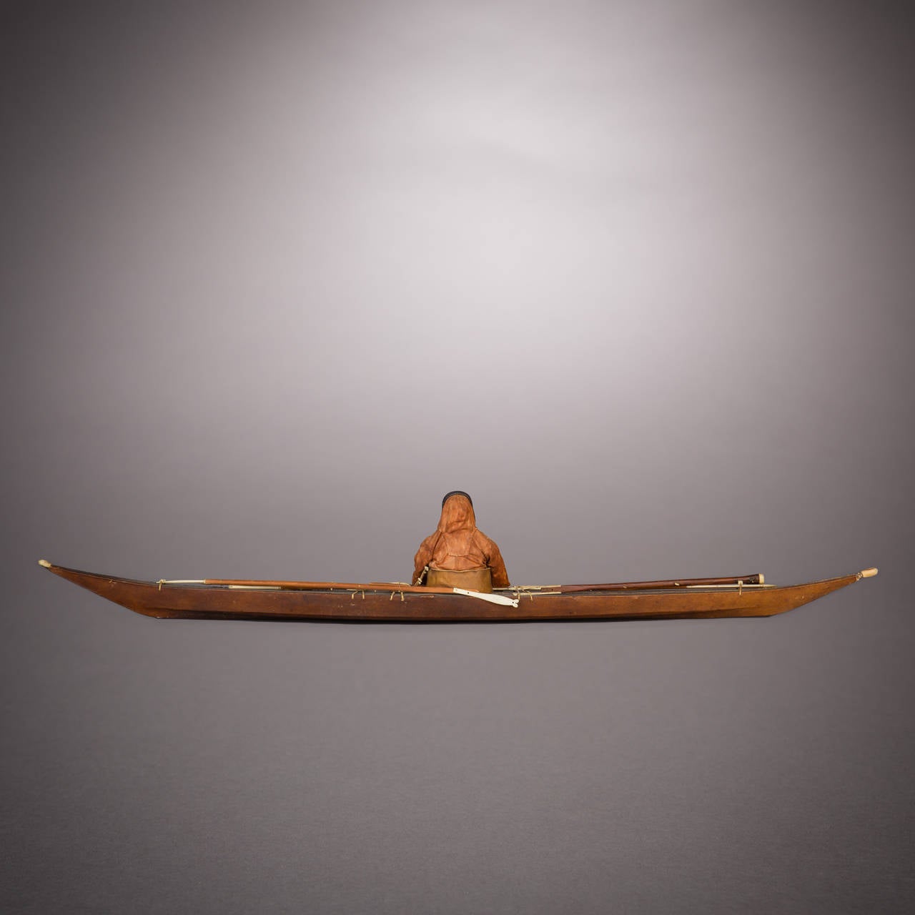Beaded 19th Century Inuit Model Kayak, Greenland