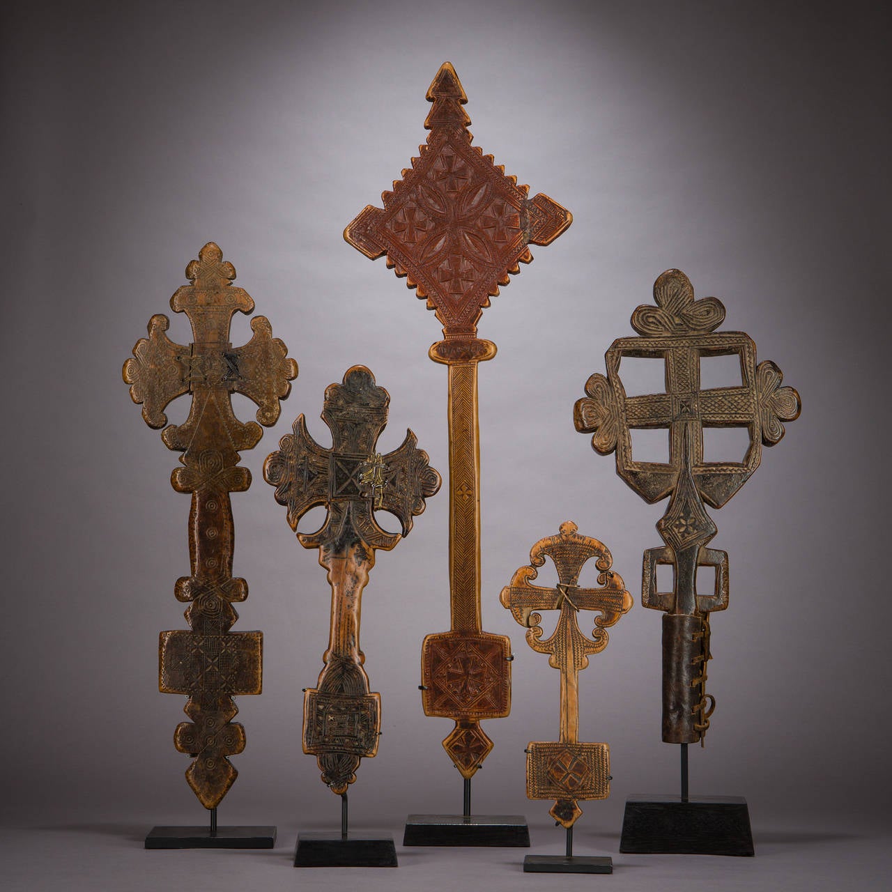 Wood 17th century Hand Cross, Ethiopia