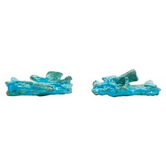 Loveness Lee Kairos Patinated Blue Textured Stud Earrings