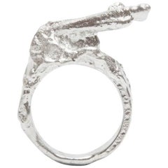 Loveness Lee Kawaakari Textured Naturally Formed Silver Ring (Size Q)