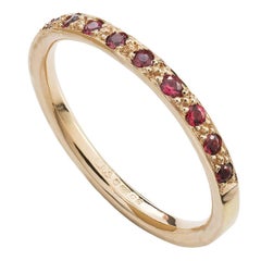 Milena Kovanovic Spinel 18 Karat Rose Gold Half Eternity Engagement Band Ring