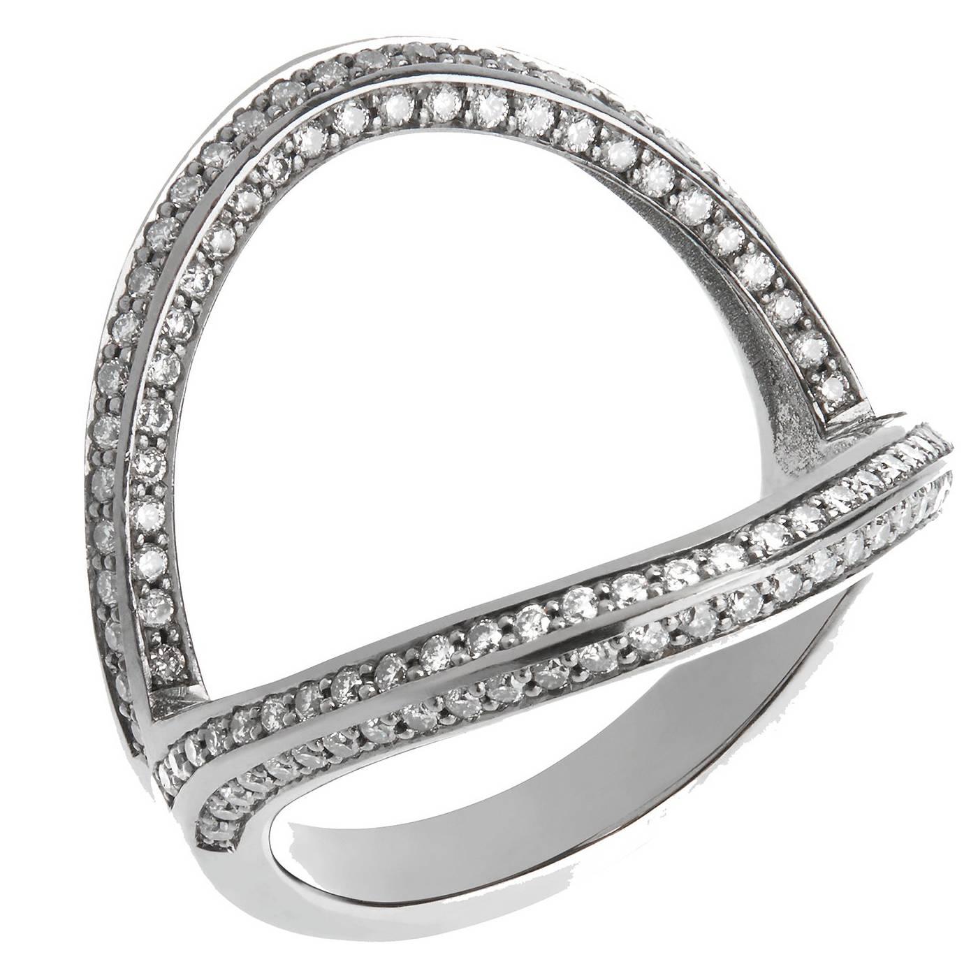 Zara Simon Ibiza Diamond Pave White Gold Ring For Sale