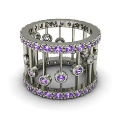 Melody Deldjou Fard & Sparkles Amethyst White Gold Ring