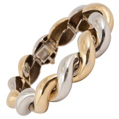 Bold Yellow and White Gold Twist Bracelet