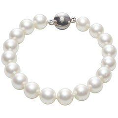 Australian South Sea Round Pearl Magnetic Clasp Bangle Bracelet