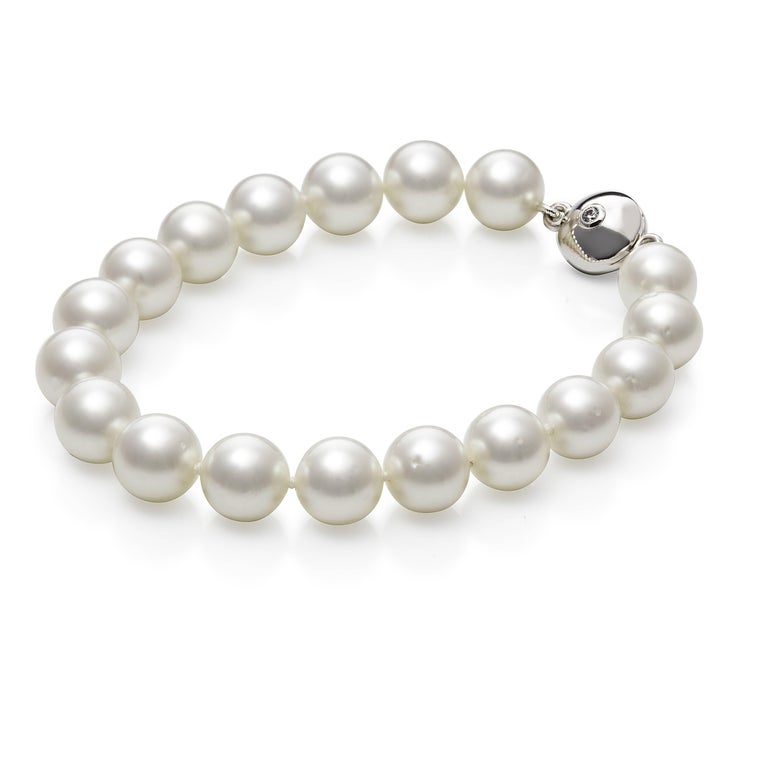 Australian South Sea Round Pearl Magnetic Clasp Bangle Bracelet For ...