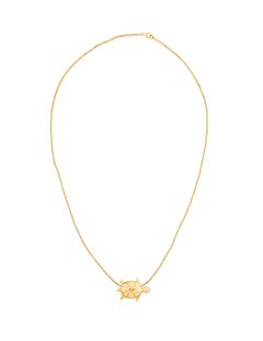Lucky 18 Karat Yellow Gold Turtle Necklace