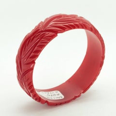 Vintage Cherry Red Art Deco Bakelite Bracelet Bangle