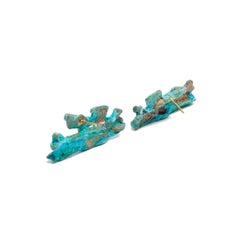 Loveness Lee Kairos Patinated Blue Textured Stud Earrings
