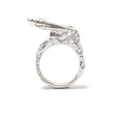 Loveness Lee Kawaakari Textured Naturally Formed Silver Ring (Size Q)
