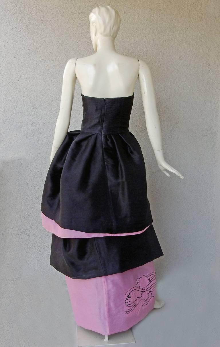 Christian Lacroix Runway 2-in-1 Detachable Pouf Petal Dress Gown In Excellent Condition For Sale In Los Angeles, CA