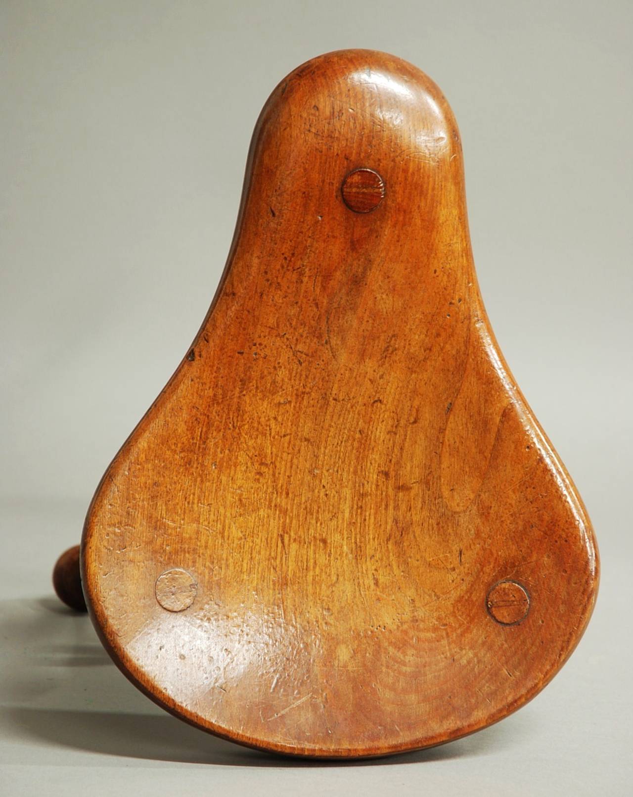 Late 19th Century Walnut Saddle Seat Stool In Excellent Condition In Suffolk, GB
