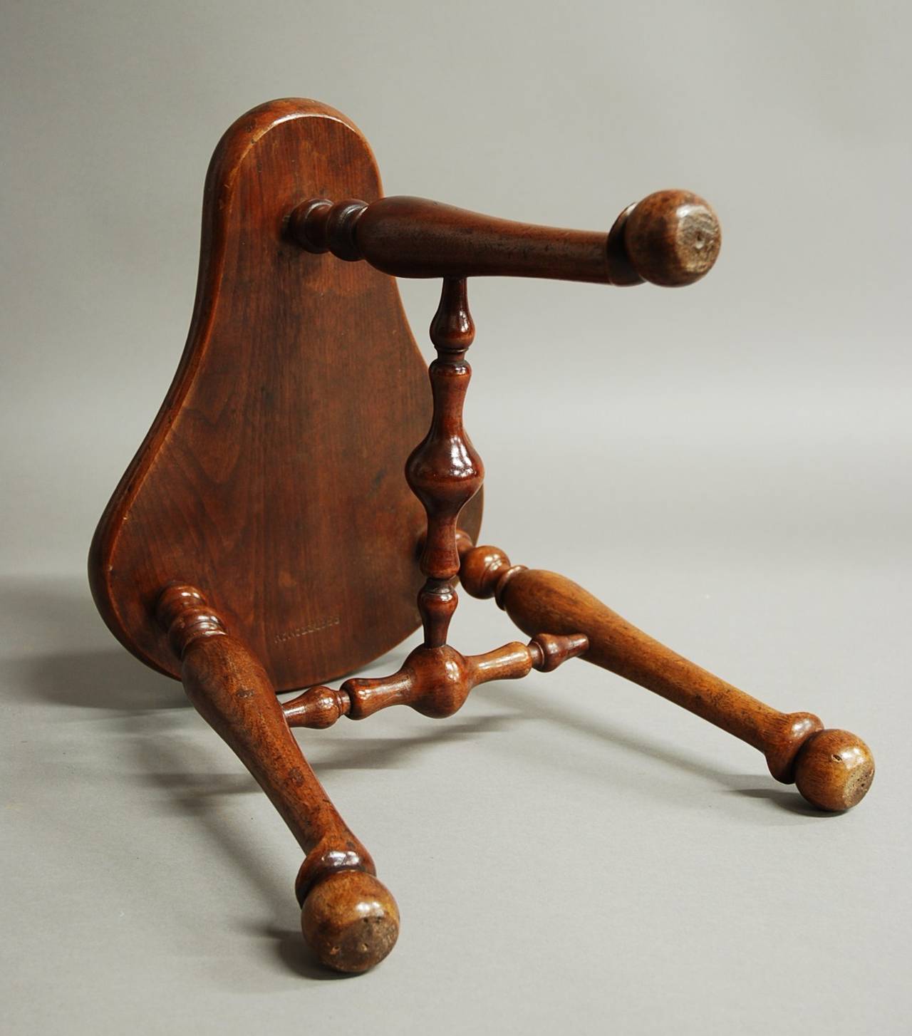 Late 19th Century Walnut Saddle Seat Stool 1