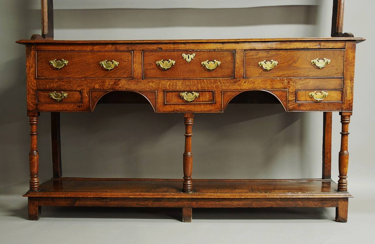 Welsh Oak Pot Board Dresser and Rack
