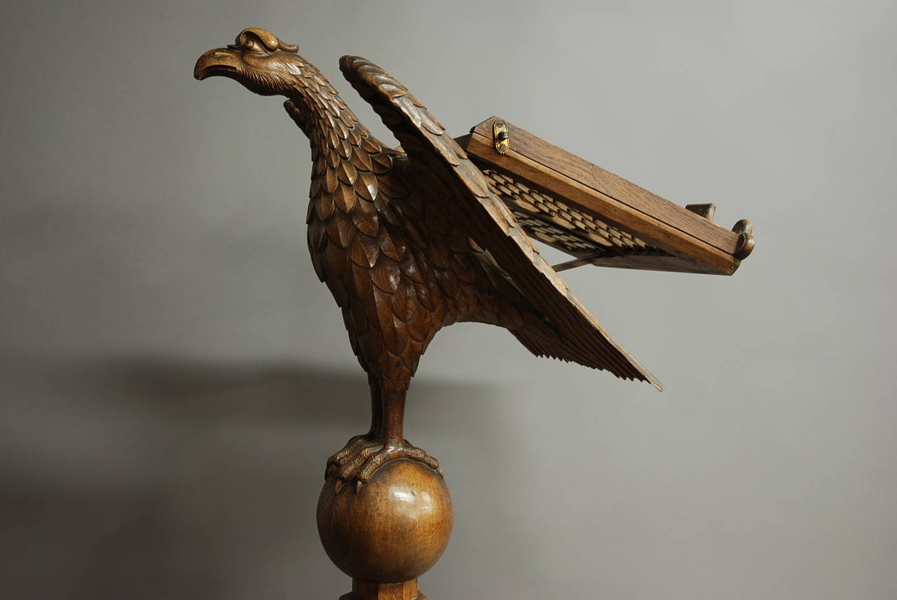 Finely Carved Oak Eagle Lectern 2