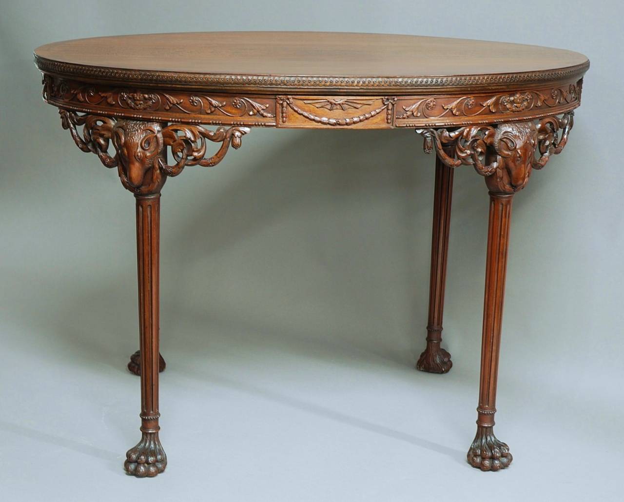 British Mahogany Centre Table in the Manner of Robert Adam For Sale