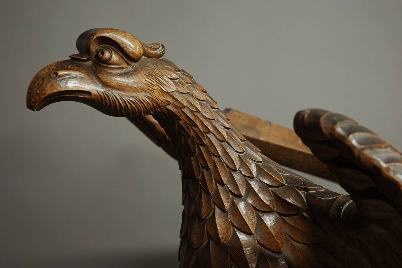 19th Century Finely Carved Oak Eagle Lectern