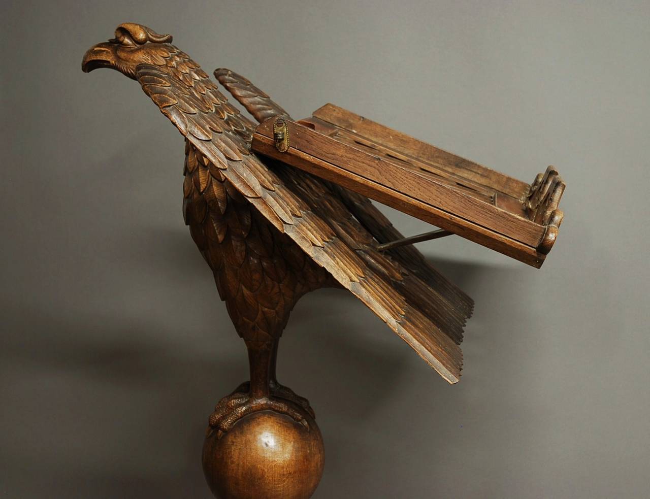 English Finely Carved Oak Eagle Lectern