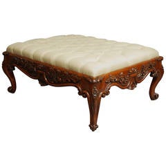 Mahogany Highly Decorative Large Carved Stool