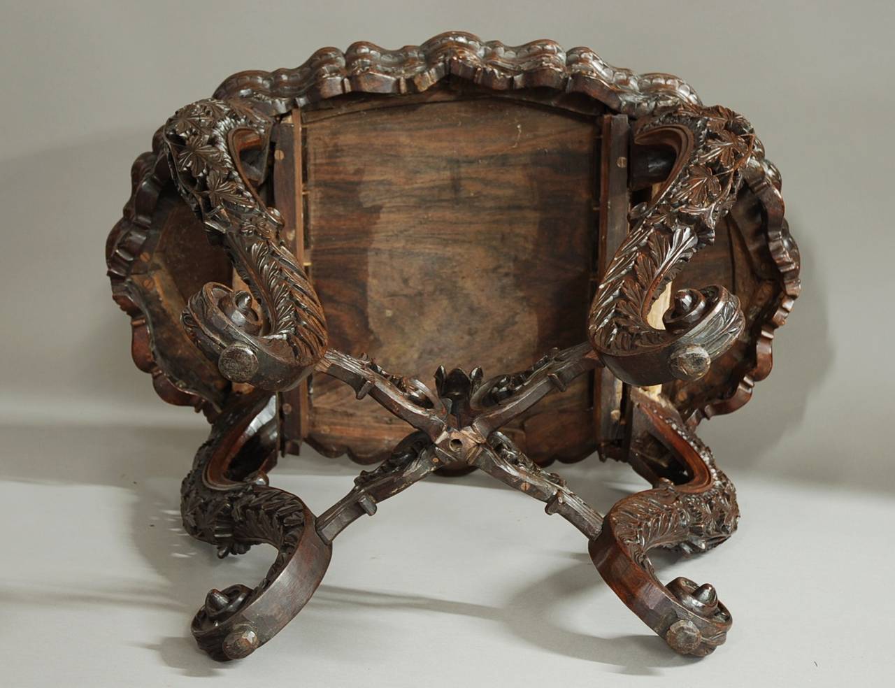 Superb Quality Anglo-Indian Padouk Carved Work Table 6