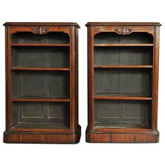 Pair of William IV Rosewood Open Bookcases