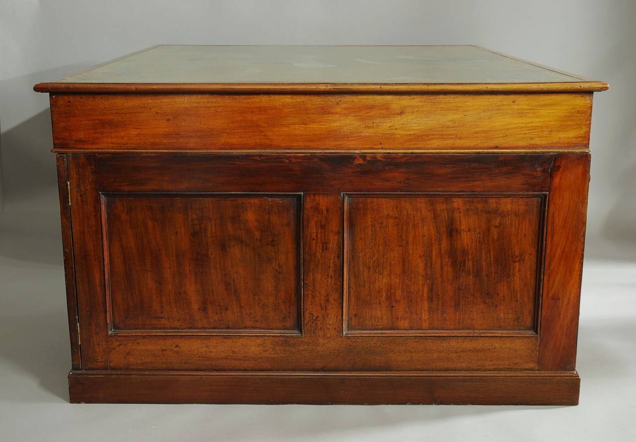 Leather Early 19th Century Mahogany Partners Desk