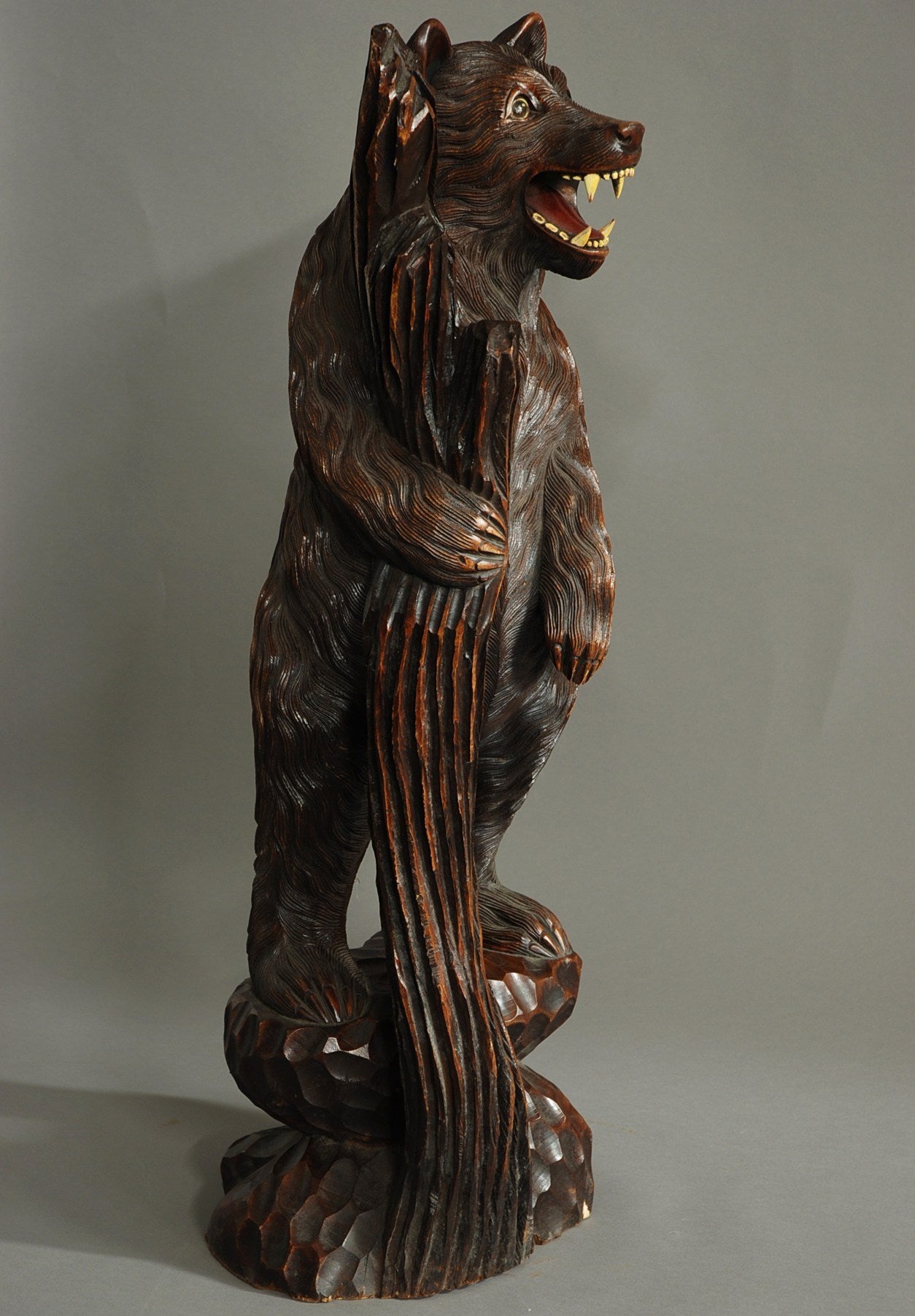 Finely Carved Wooden Black Forest Bear 1
