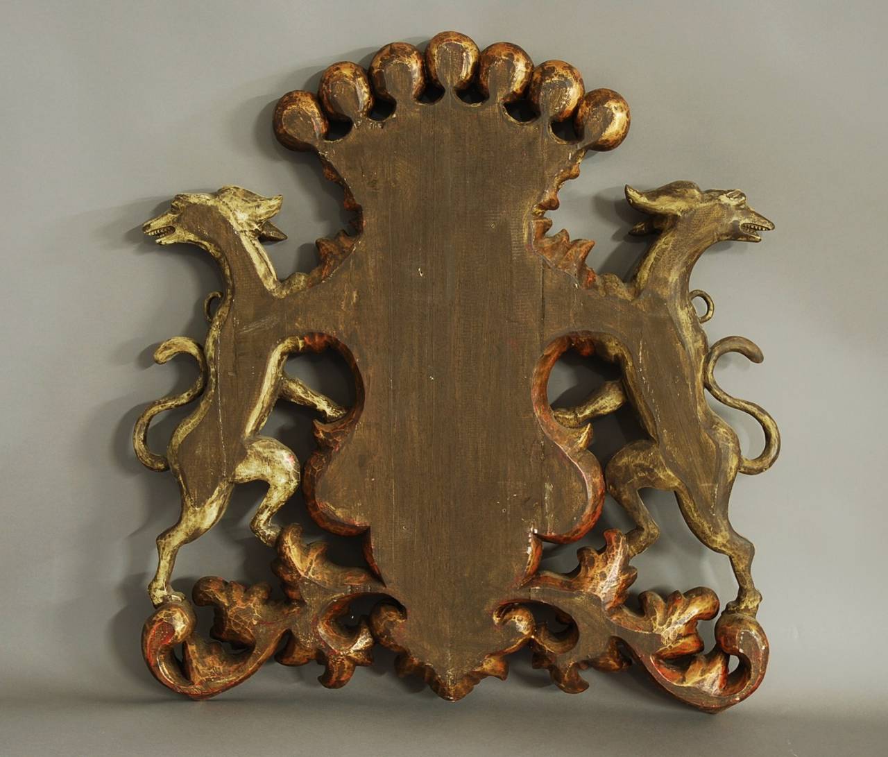 20th Century Carved Wooden Coat of Arms