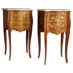 Pair of Early 20th Century Kingwood Bedside Commodes