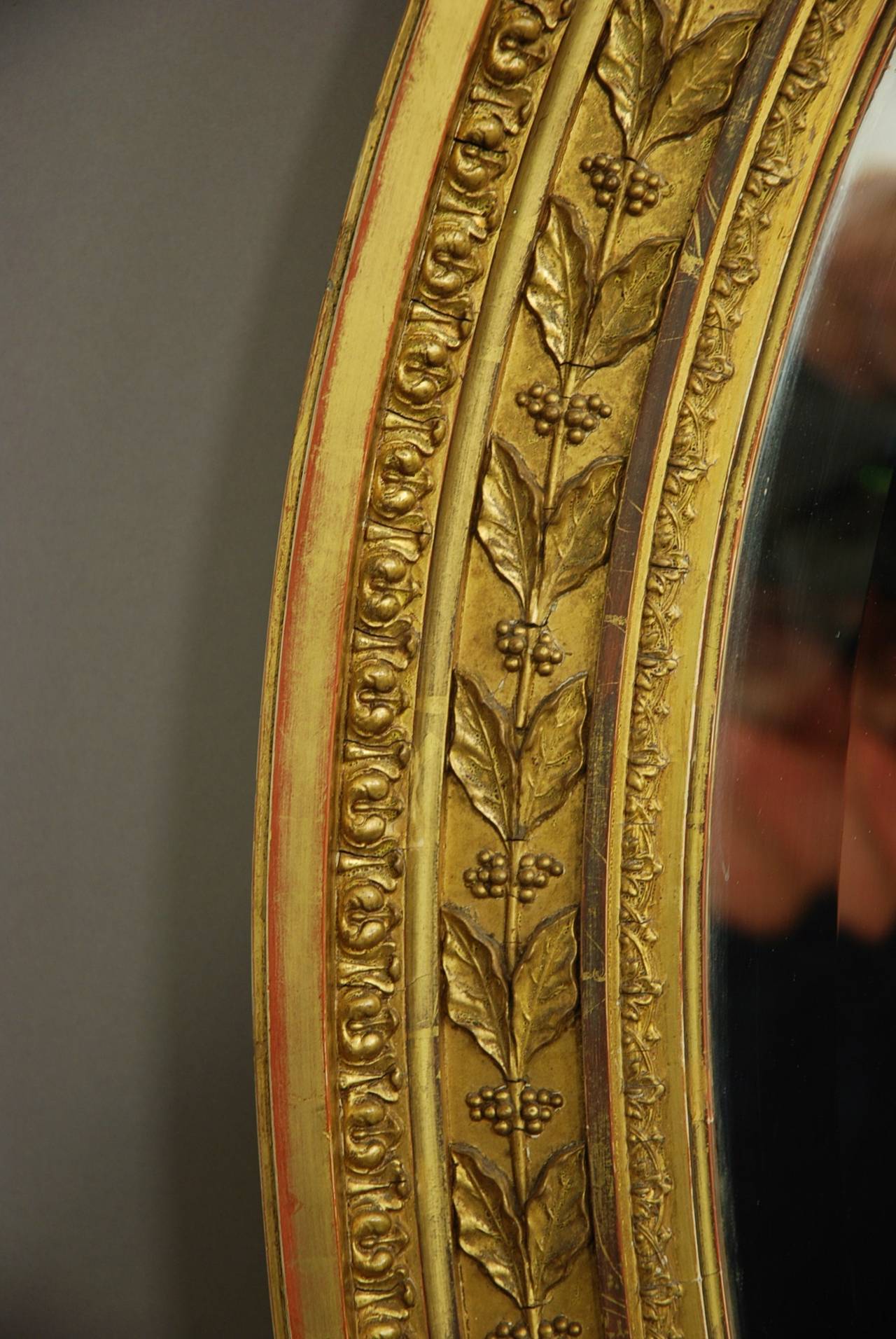 Late Regency Large Oval Gilded Mirror In Good Condition In Suffolk, GB