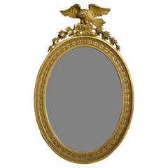 Late Regency Large Oval Gilded Mirror